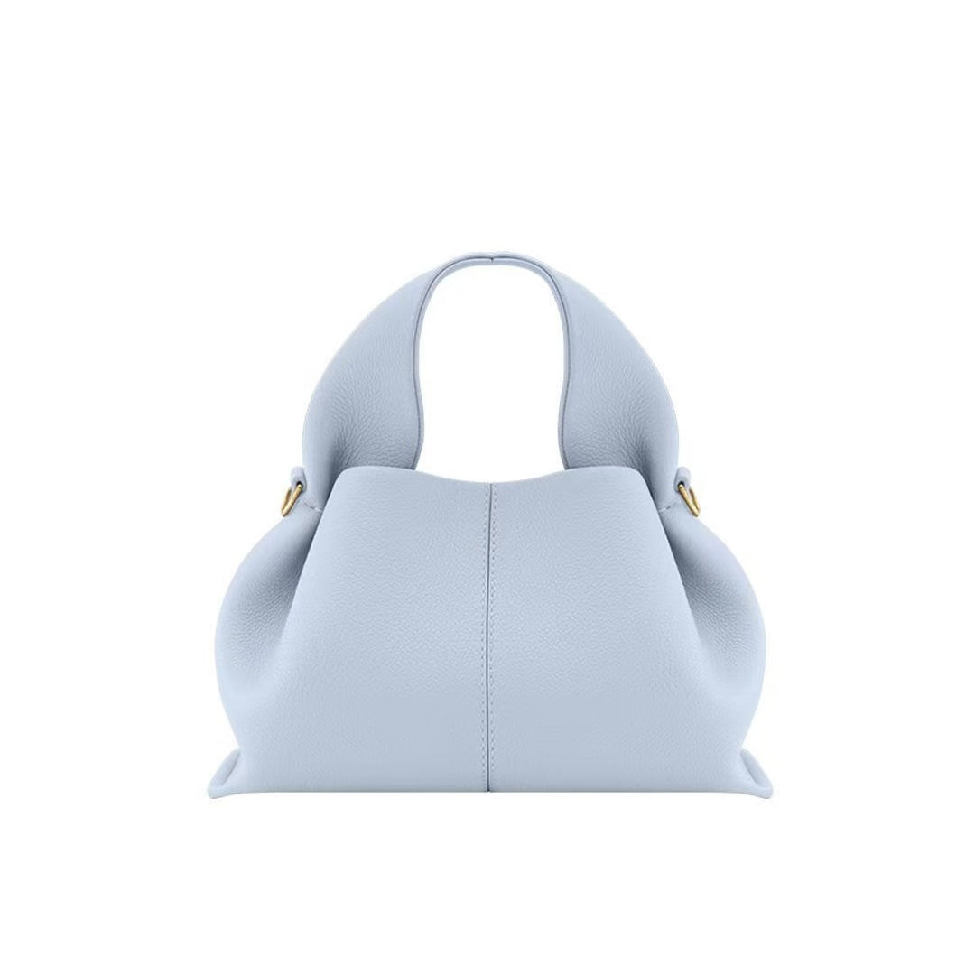 Cloud Luxe Litchi Leather Handbag