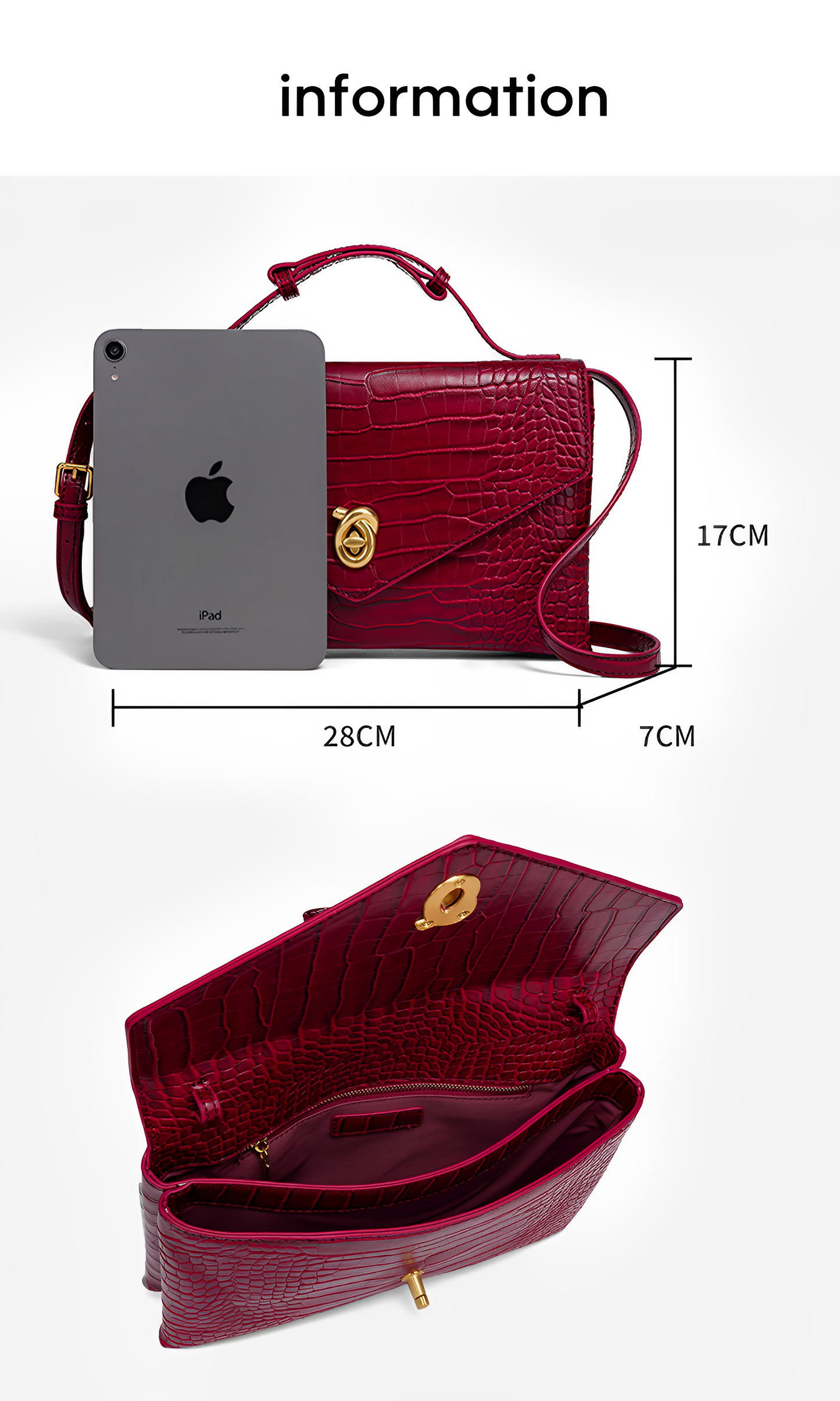 Croco-Grain Clutch