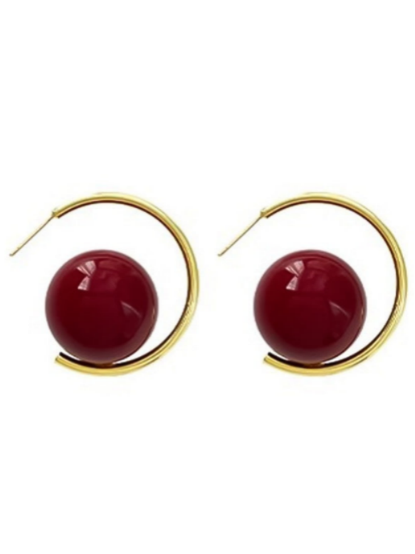 French Vintage Exaggerated Large Pearl Stud Earrings