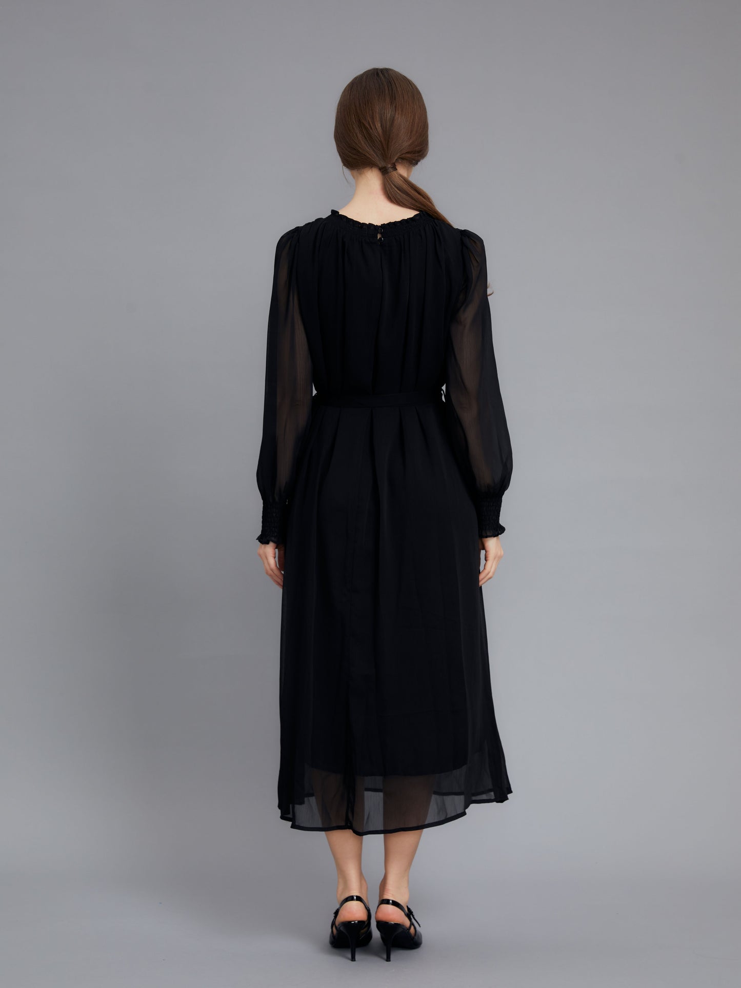 Long Sleeve Chiffon Dress