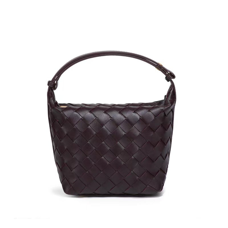 Vintage Boxy Woven Leather Handbag - Wallace