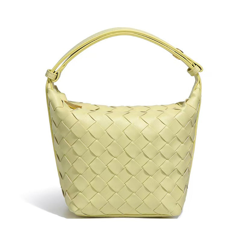 Vintage Boxy Woven Leather Handbag - Wallace