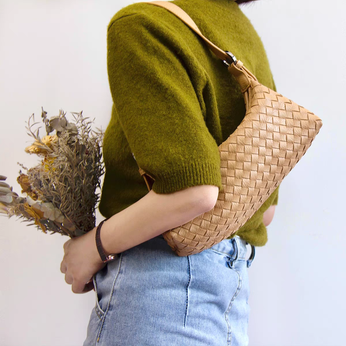 Luxe Woven Leather Bag