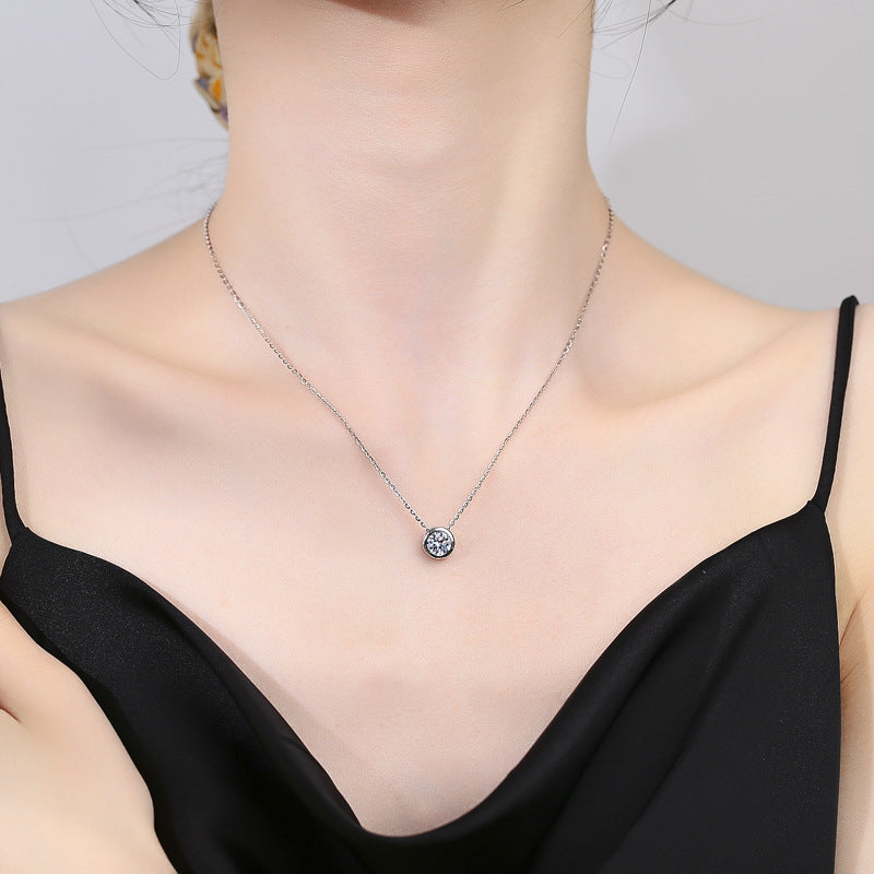 Bubble Moissanite Sterling Silver Pendant