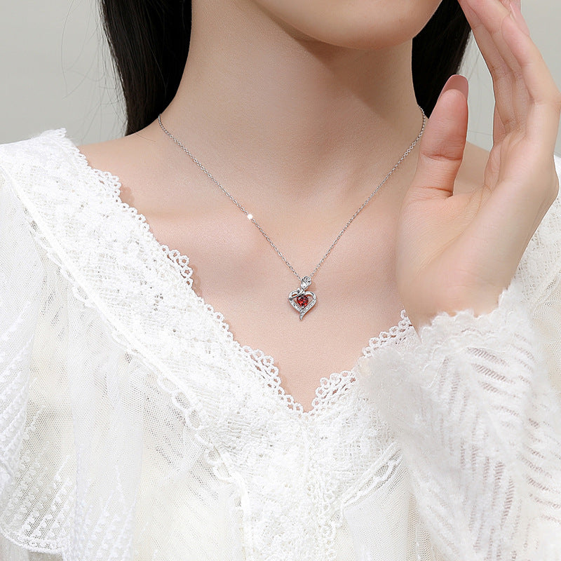 Crimson Heart's Embrace Necklace