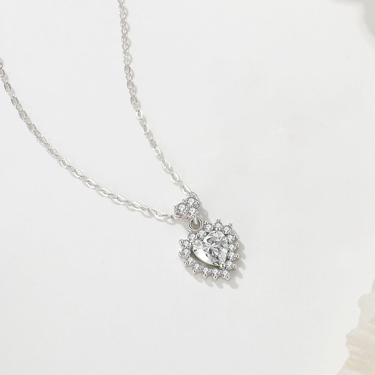 Radiant Heart Halo Necklace