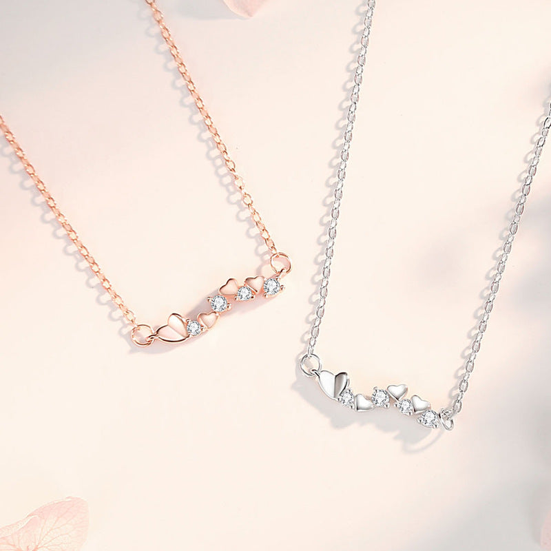 Triple Heart Sparkle Necklace