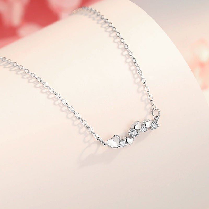 Triple Heart Sparkle Necklace