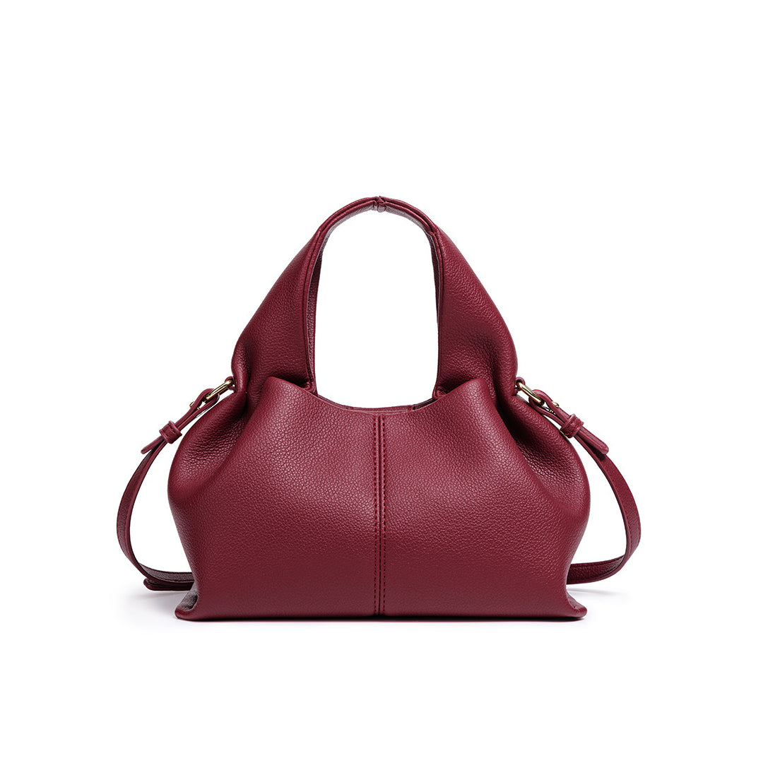 Cloud Luxe Litchi Leather Handbag