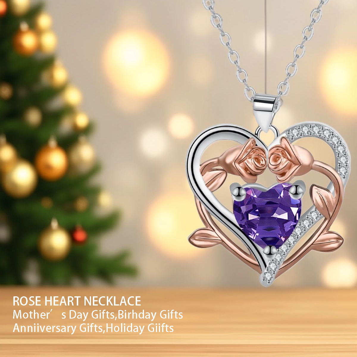 Rose Heart Necklace
