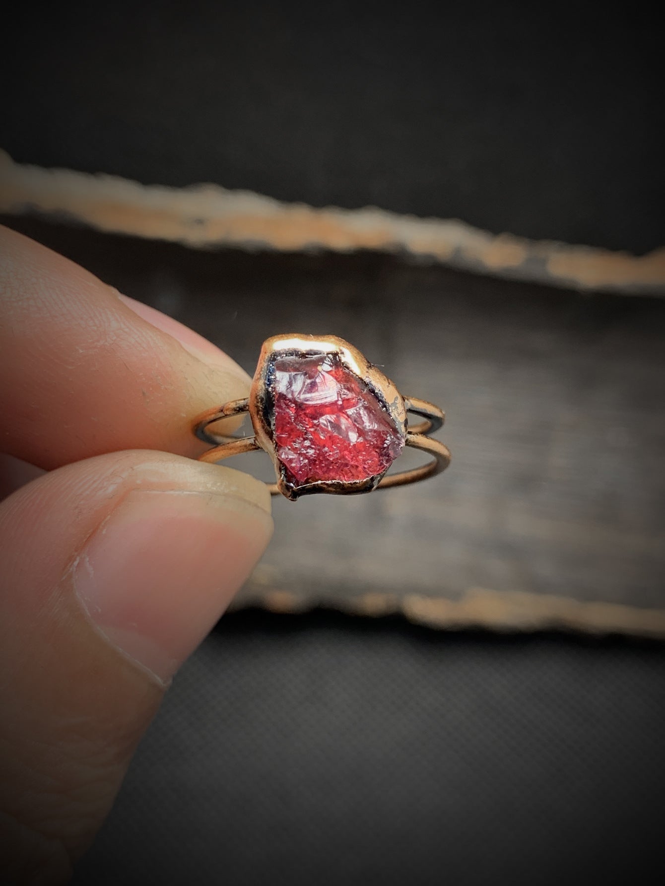 January (Red Crystal) Ring