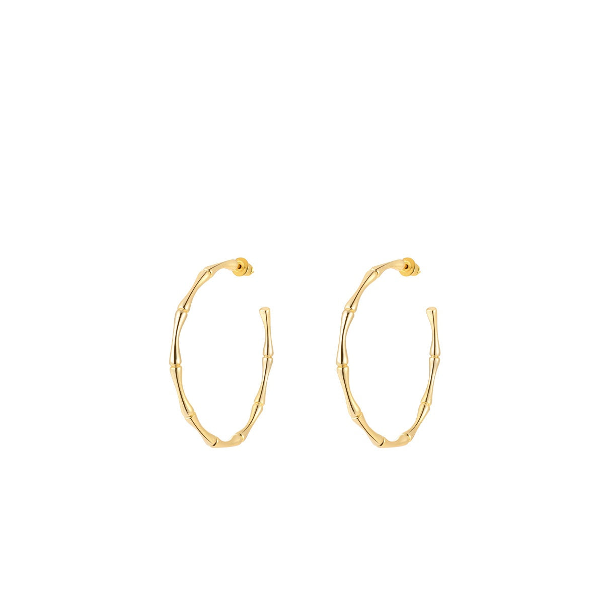 Bamboo Large Circle Hoop Earrings