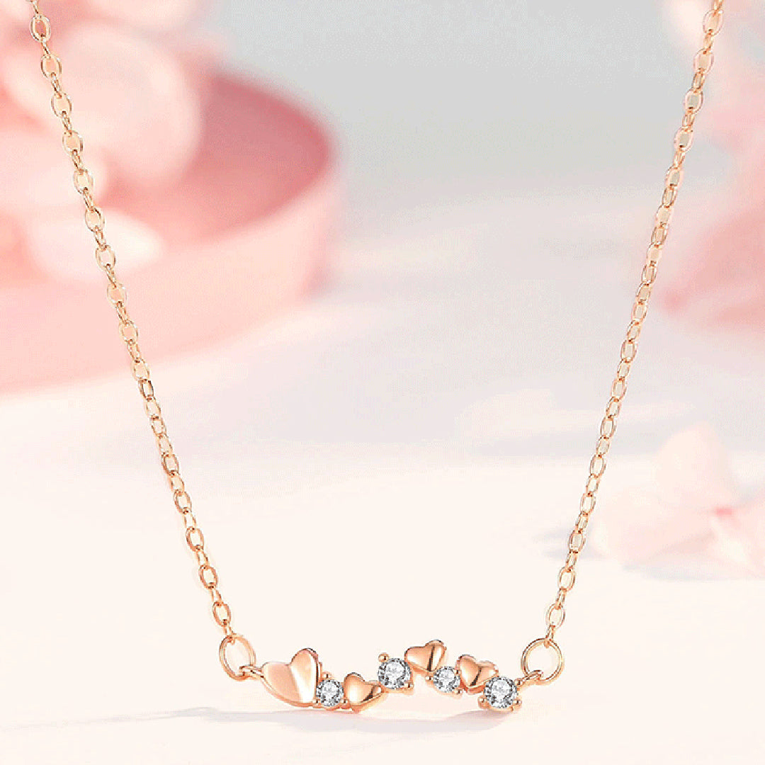 Triple Heart Sparkle Necklace