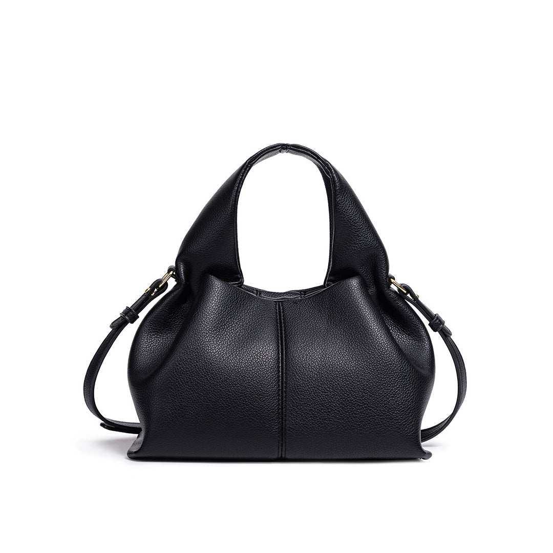 Cloud Luxe Litchi Leather Handbag