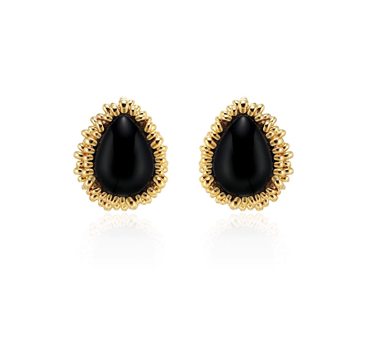 Vintage Drop Onyx Earrings