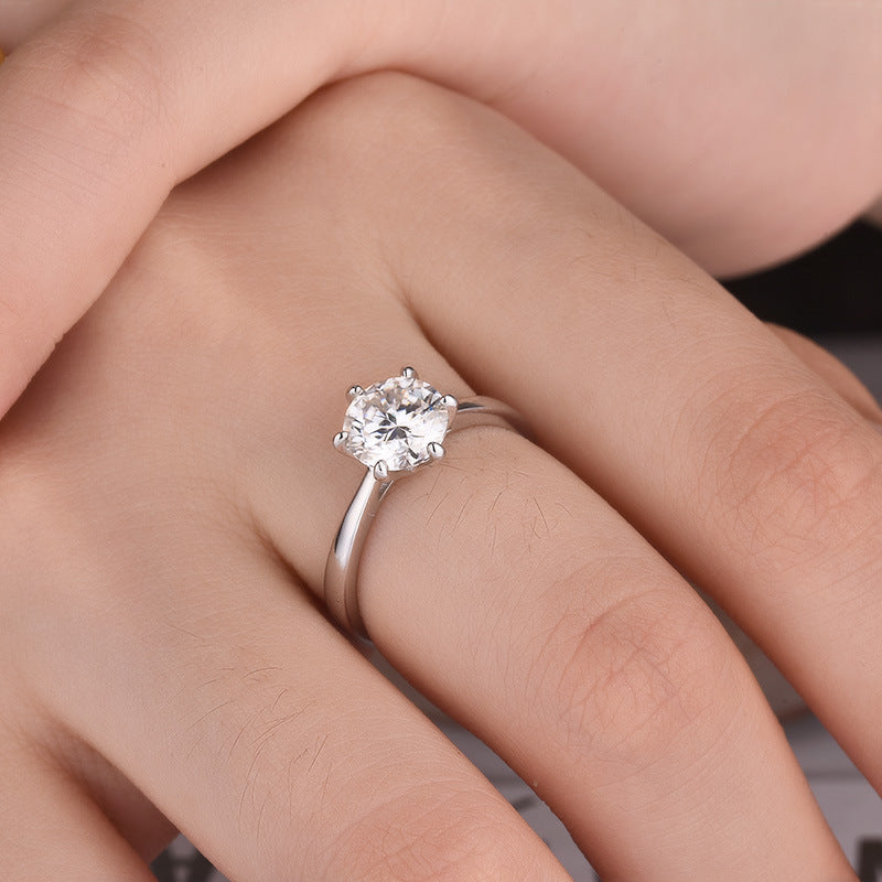 Six-Prong Moissanite Radiance Ring