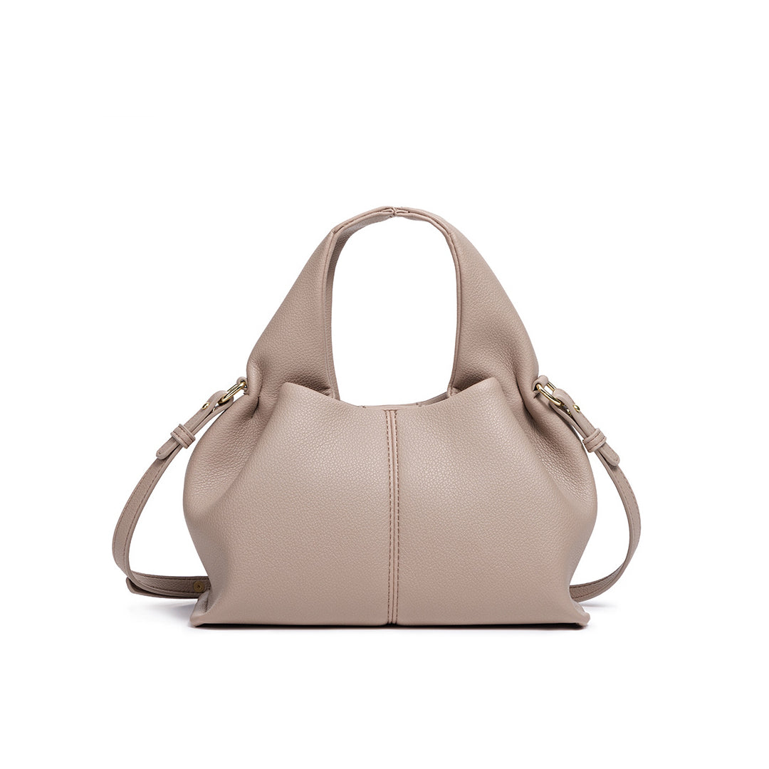 Cloud Luxe Litchi Leather Handbag