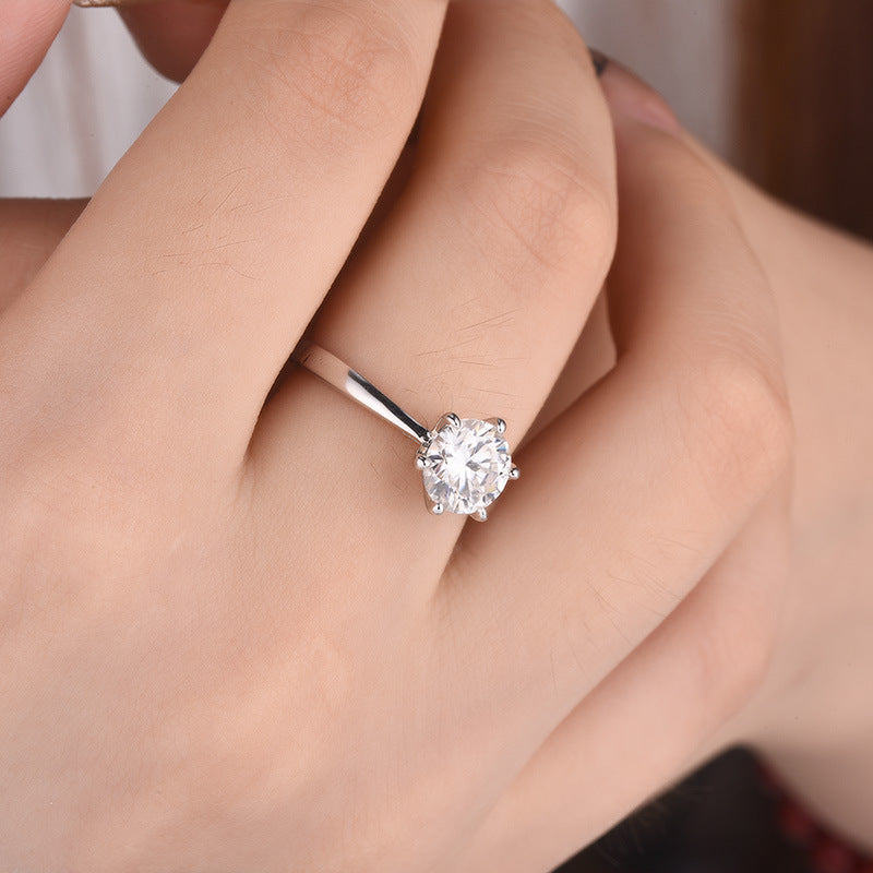 Six-Prong Moissanite Radiance Ring