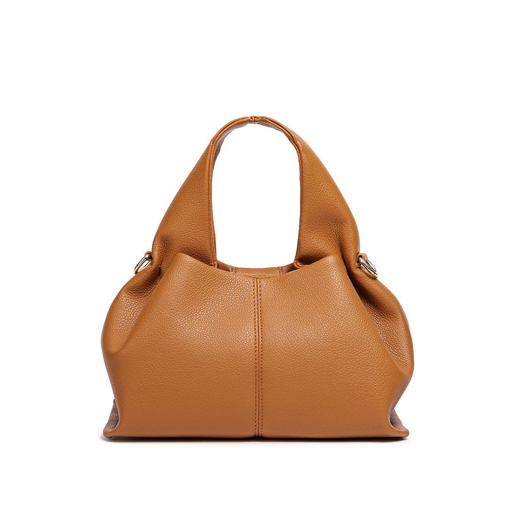 Cloud Luxe Litchi Leather Handbag