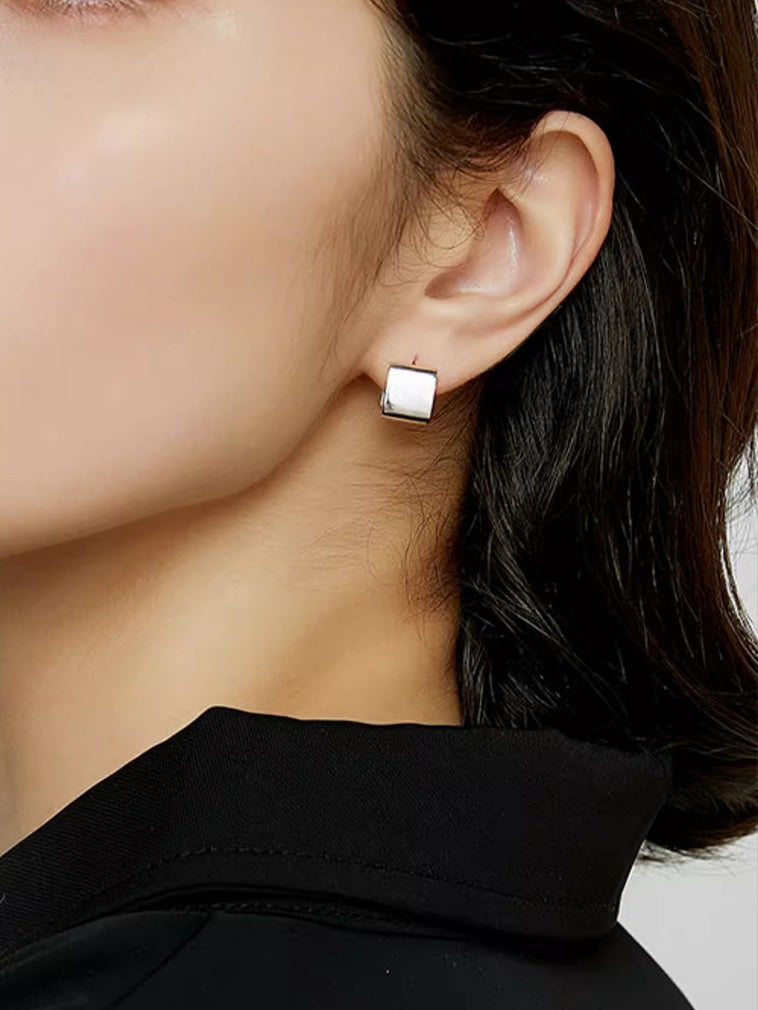 Geometric Square Compact Earrings