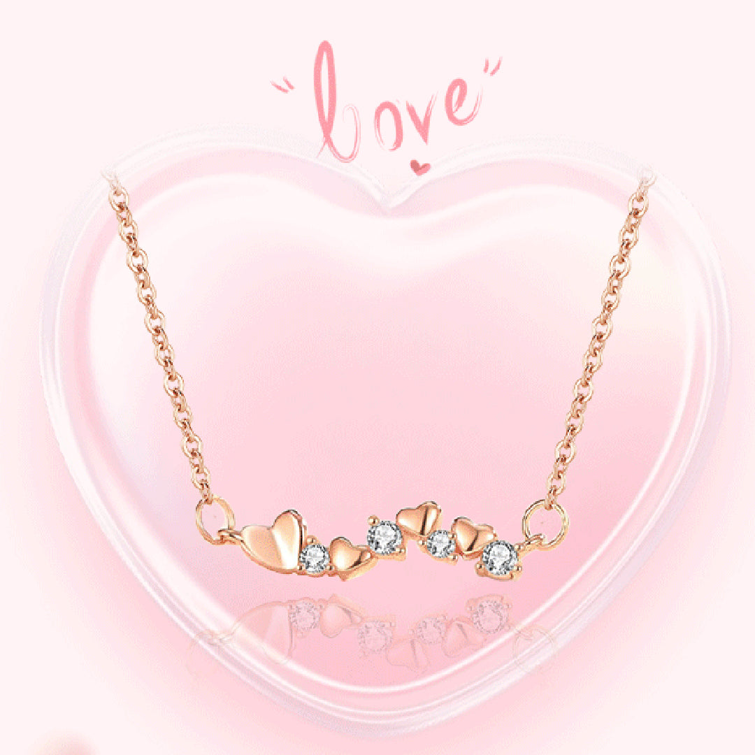 Triple Heart Sparkle Necklace
