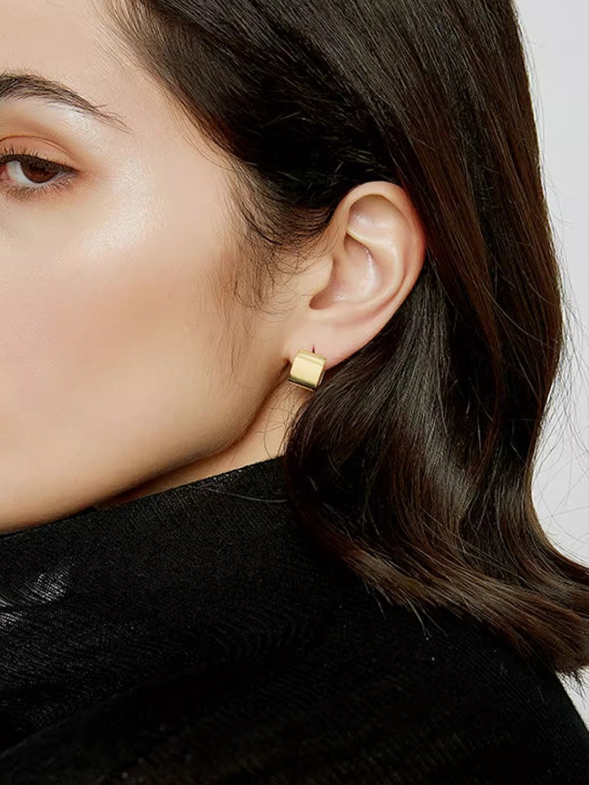 Geometric Square Compact Earrings