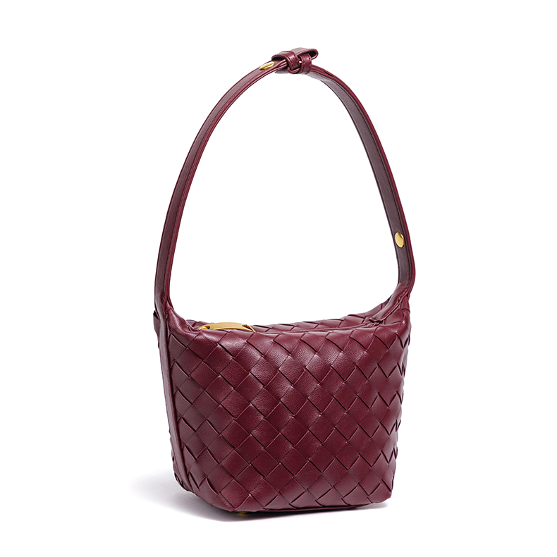 Vintage Boxy Woven Leather Handbag - Wallace