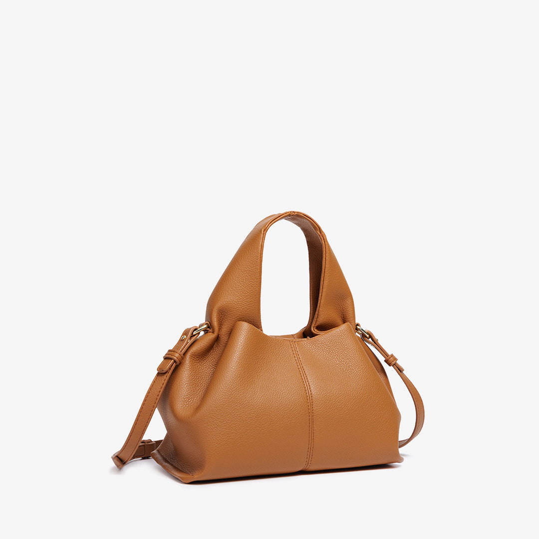 Cloud Luxe Litchi Leather Handbag