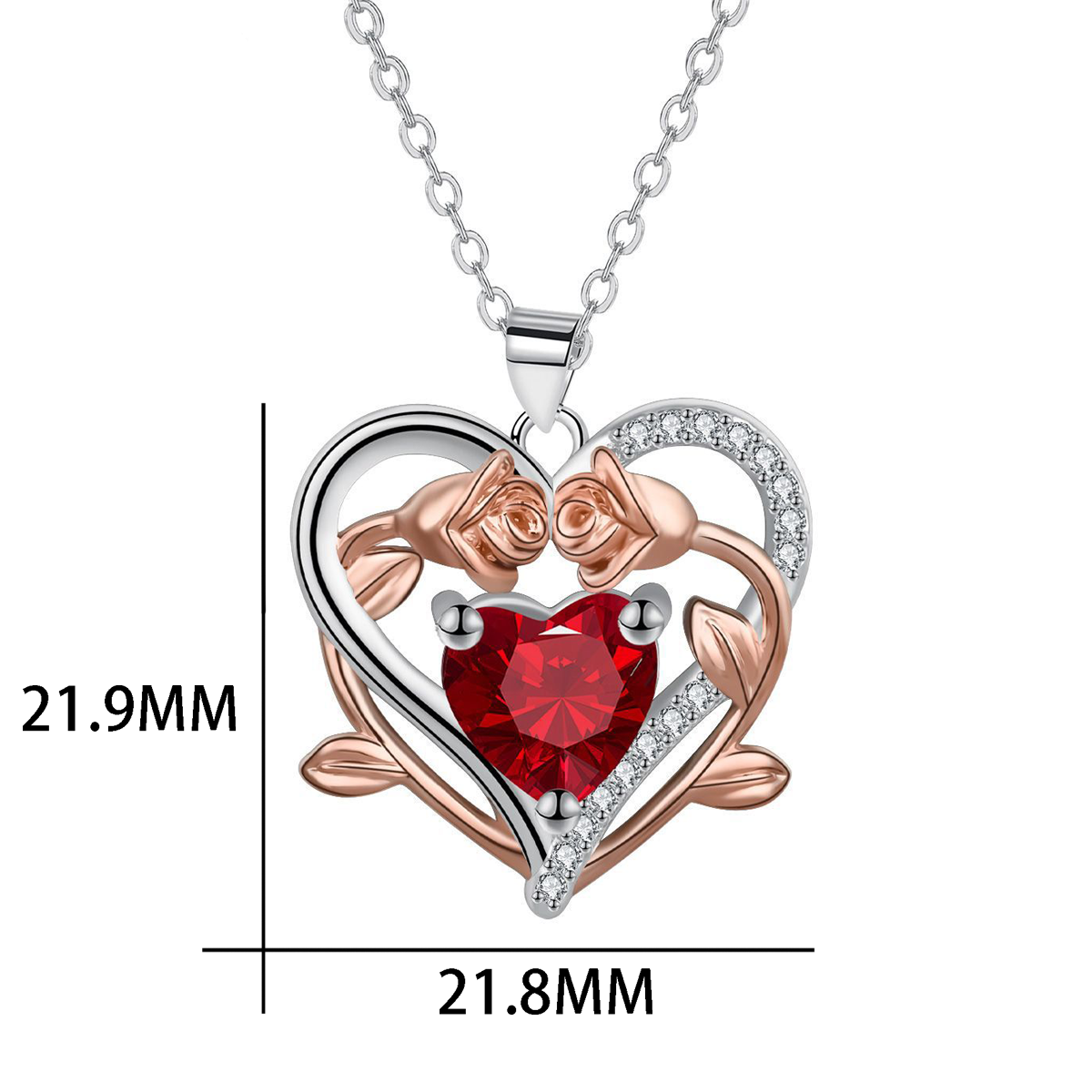 Rose Heart Necklace