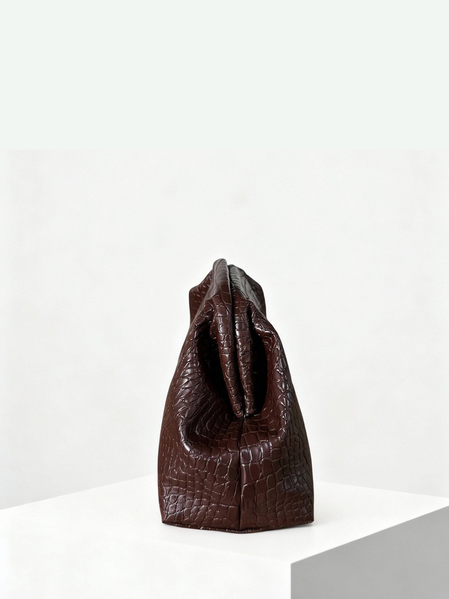 The Valeria Croc-Embossed Evening Clutch