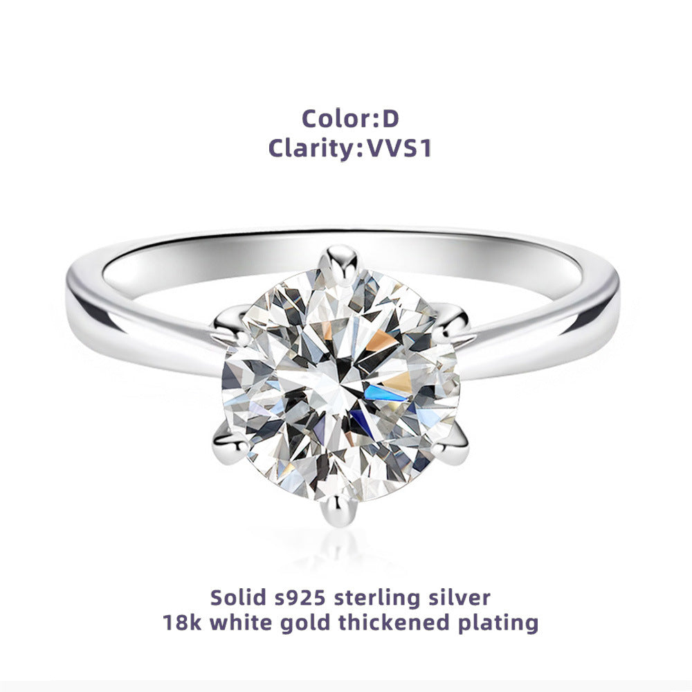 Six-Prong Moissanite Radiance Ring