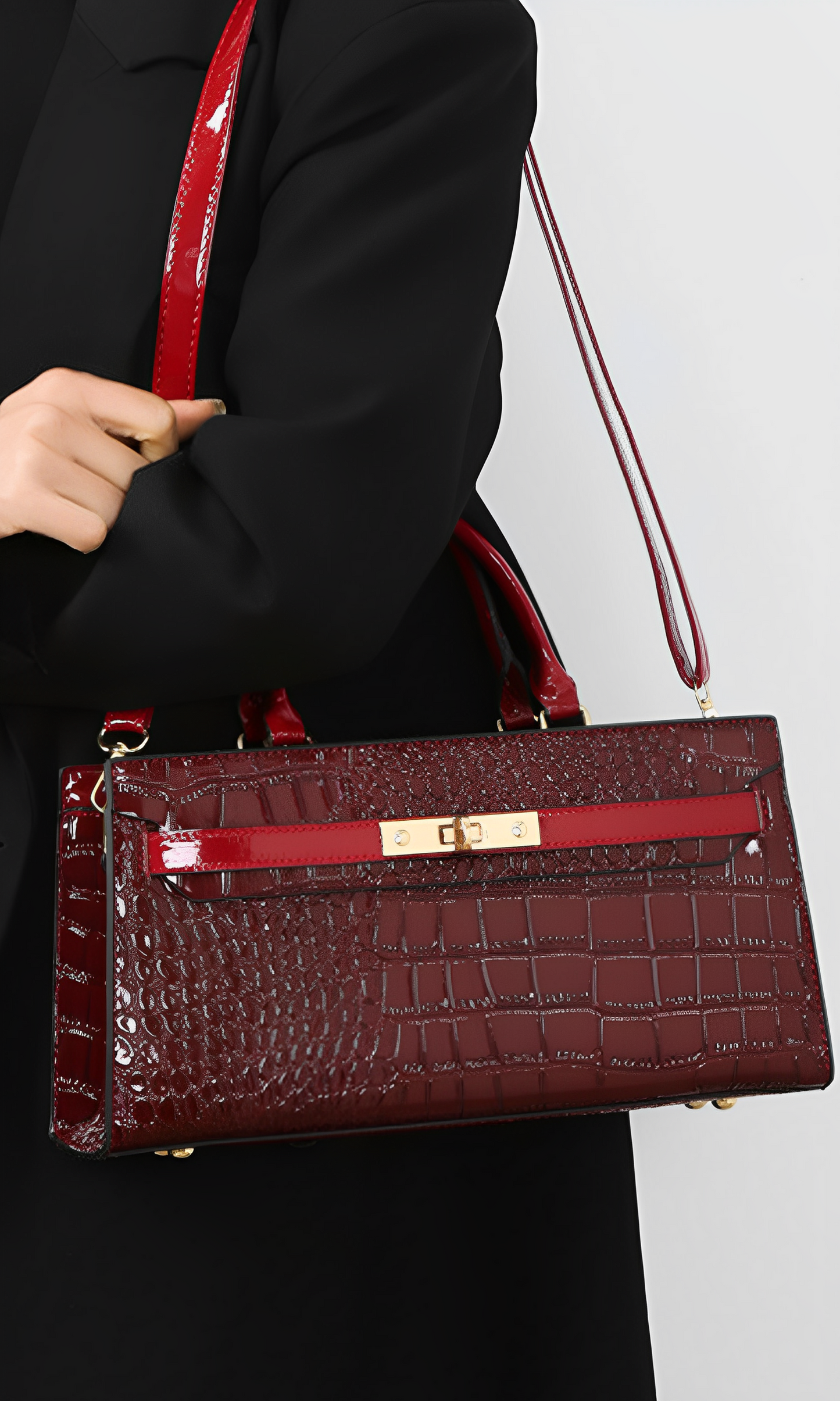 Valérie Croco-Grain Tote