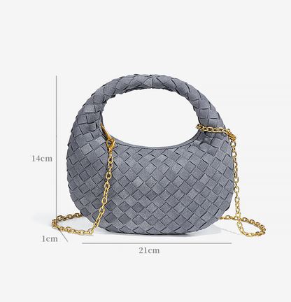 The Seraphina Woven Crescent Bag