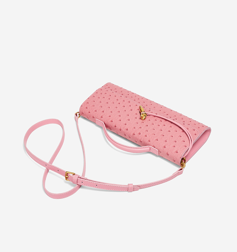 Aurelia Ostrich-Texture Luxe Clutch