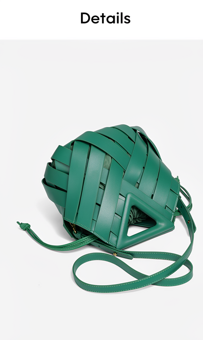 Lucienne Verde Woven Clutch