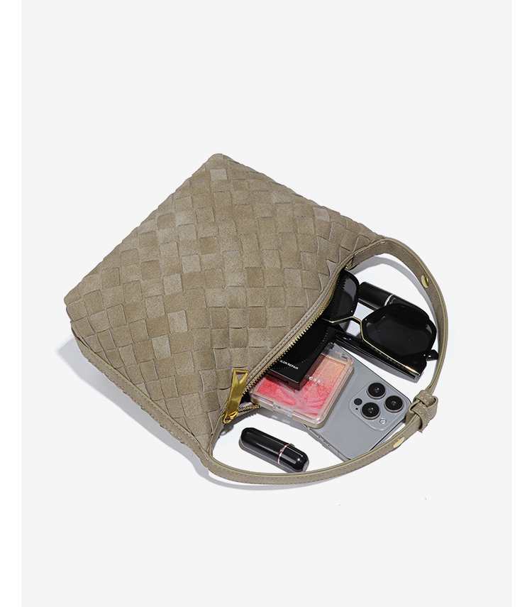 Valencia Suede Weave Shoulder Bag