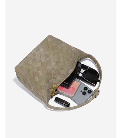 Valencia Suede Weave Shoulder Bag
