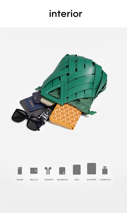 Lucienne Verde Woven Clutch