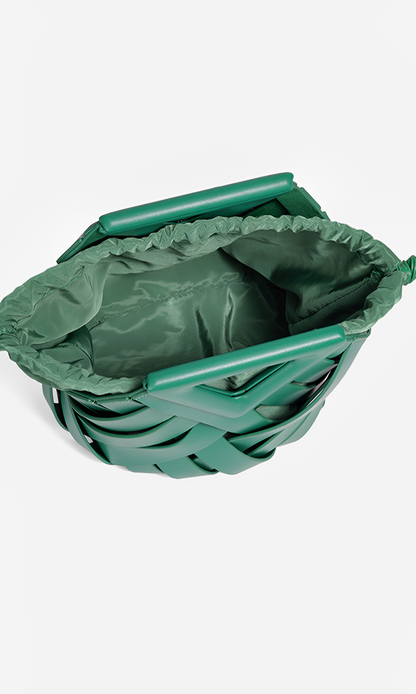Lucienne Verde Woven Clutch