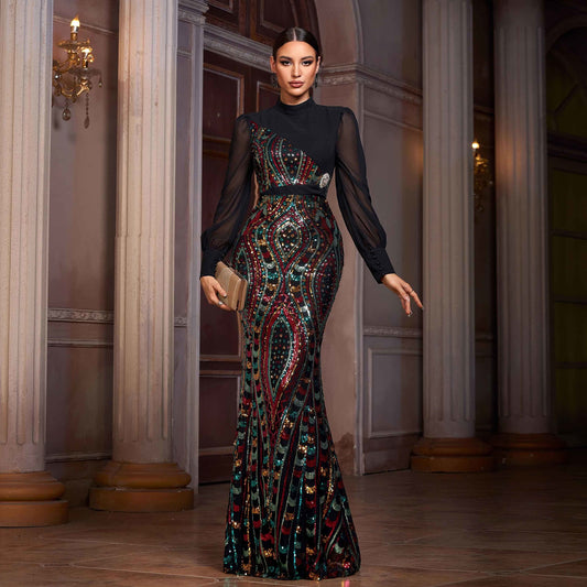 Regalia Noir Embellished Knit Gown