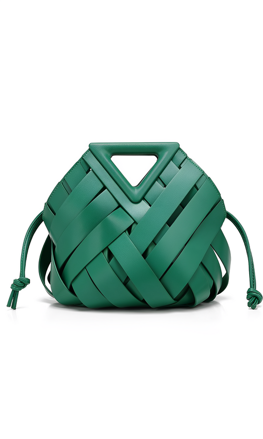 Lucienne Verde Woven Clutch