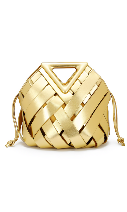 Lucienne Verde Woven Clutch