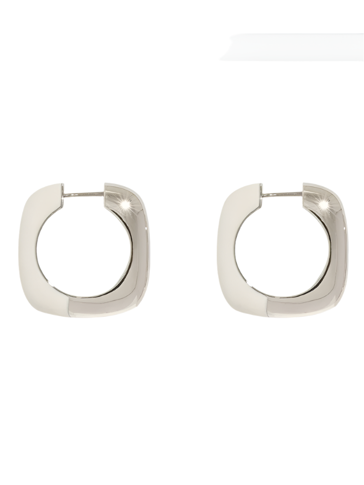 White Enamel Drip Metal Earrings