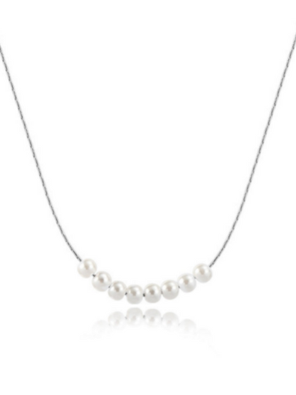 Vintage Smile Pearl Plain Chain Necklace