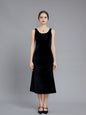 Black Velvet Round Neck Dress