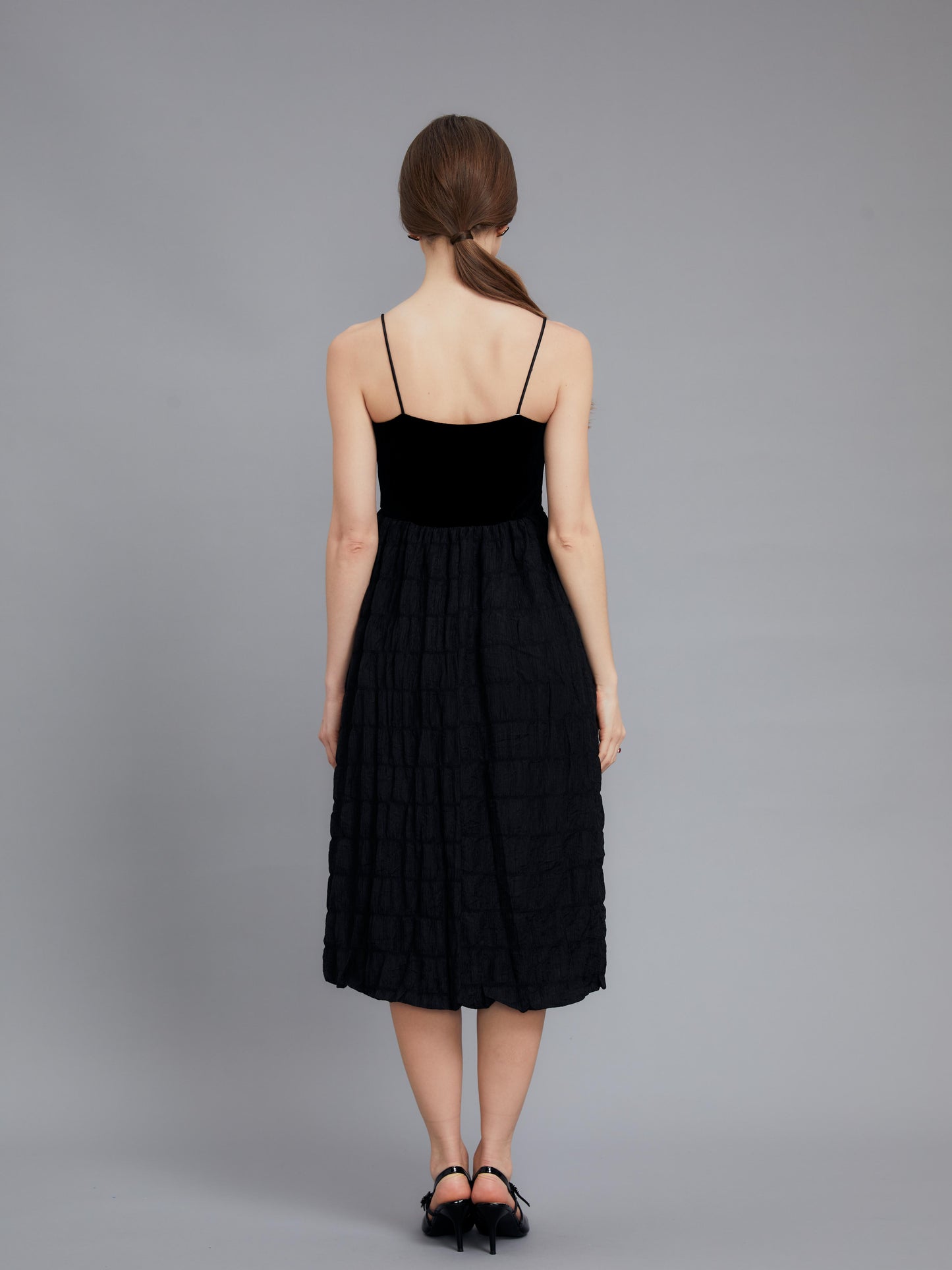 Black Halter Cotton Linen Dress