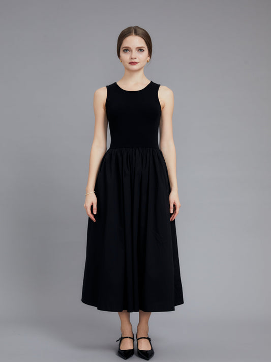 Round neck simple dress