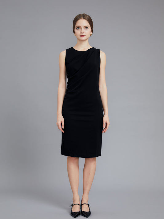 Round neck sleeveless casual dress