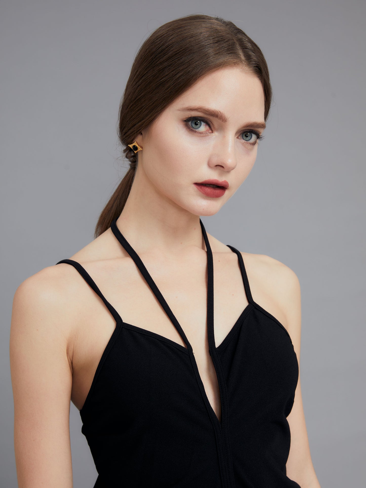 Neckless Backless Black Maxi Dress