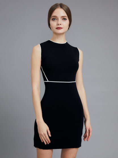 Black dress with white trim